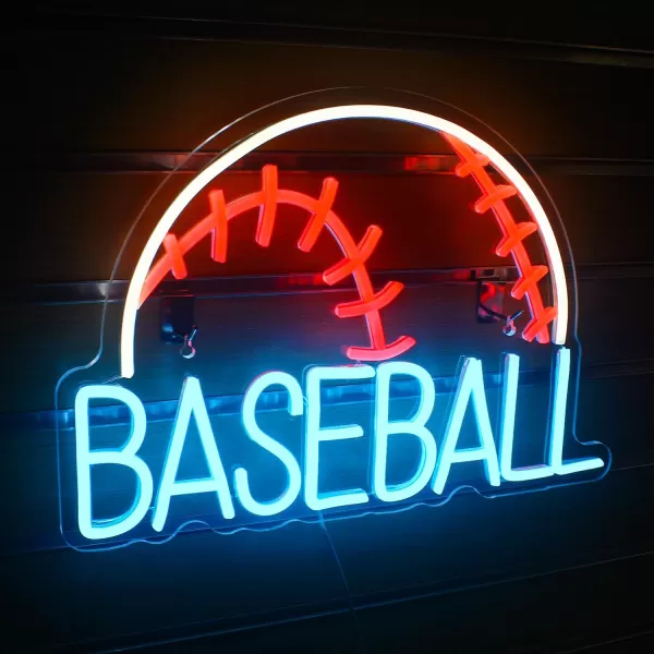 LUCUNSTAR Bubble Milk Tea Neon Signs Boba Tea Led Sign Drink Display Neon Sign for Wall Decor Dimmable Acrylic Milk Tea Light Up Sign Neon Light for Living Room Shop Office Bedroom Gift for Kids Girls Boys Christmas BirthdayRed White Blue Baseball