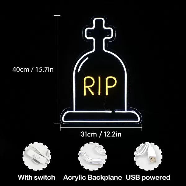 LUCUNSTAR Halloween Ghost Neon Signs Battery Powered Neon Sign LED Neon Night Light with Base Holder Table Decor for Kids Room Halloween Party DecorationsBlue GhostWarm White Cross