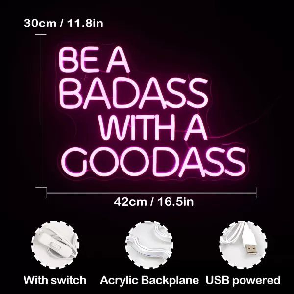 LUCUNSTAR Neon Sign Led Neon Light Signs Wall Hangings LED Signs Usb Powered Neon Sign Lights up Sign for Wall Decor Housewarming Gift Birthday Gift Visual Artwork Bar Pub Club DecorationBe a Badass with a Good Ass