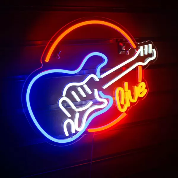 LUCUNSTAR Neon Sign Led Neon Light Signs Wall Hangings LED Signs Usb Powered Neon Sign Lights up Sign for Wall Decor Housewarming Gift Birthday Gift Visual Artwork Bar Pub Club DecorationGuitar Live