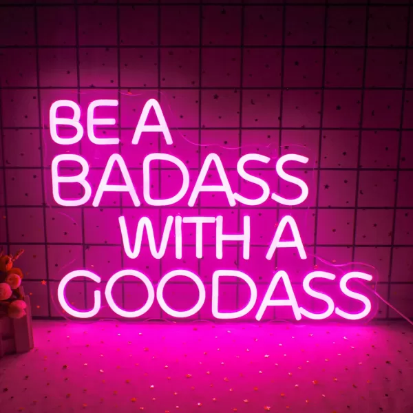 LUCUNSTAR Neon Sign Led Neon Light Signs Wall Hangings LED Signs Usb Powered Neon Sign Lights up Sign for Wall Decor Housewarming Gift Birthday Gift Visual Artwork Bar Pub Club DecorationBe a Badass with a Good Ass