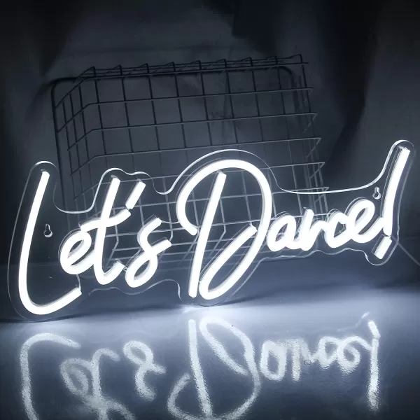 Live Music Neon Sign LED Neon Sign Large Neon Light Sign Blue and Pink Words Neon Sign for Music Studio Light up Sign USB Powered Switch Neon Sign for Wall Decor BeerBarMusic StudioBedroomPartyClubBwhite lets dance