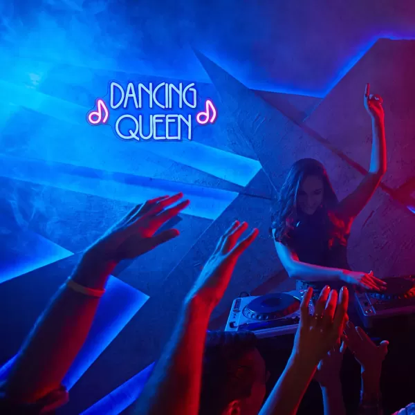 Live Music Neon Sign LED Neon Sign Large Neon Light Sign Blue and Pink Words Neon Sign for Music Studio Light up Sign USB Powered Switch Neon Sign for Wall Decor BeerBarMusic StudioBedroomPartyClubCqueen dance