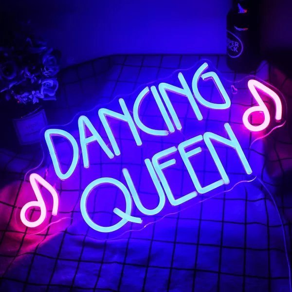 Live Music Neon Sign LED Neon Sign Large Neon Light Sign Blue and Pink Words Neon Sign for Music Studio Light up Sign USB Powered Switch Neon Sign for Wall Decor BeerBarMusic StudioBedroomPartyClubCqueen dance