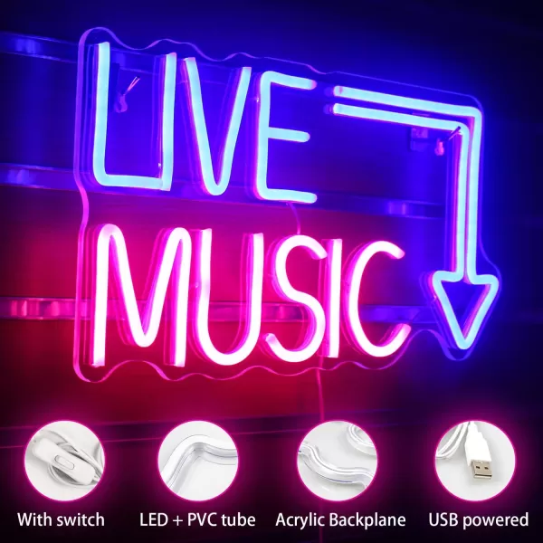 My Happy Place Neon Sign Pink Neon Signs Letters Neon Lights for Bedroom Happy Light for Wedding Decoration Birthday Party Girls Bedroom Wall Decorpink blue live music