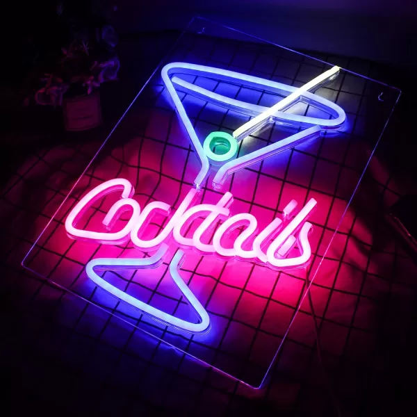 Neon Sign LED Neon Sign for Wall Decor USB Powered LED Neon Light Signs Light up Sign for Bedroom Neon Wall Signs for Kids Birthday Party Christmas Living Room cocktail