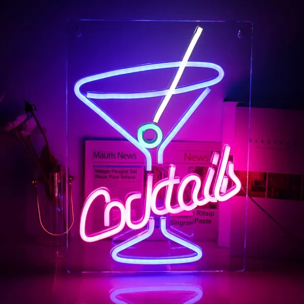 Neon Sign LED Neon Sign for Wall Decor USB Powered LED Neon Light Signs Light up Sign for Bedroom Neon Wall Signs for Kids Birthday Party Christmas Living Room cocktail