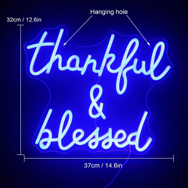 Treat Yourself Neon Signs Pink Led Sign for Bedroom Wall Letter Neon Lights Wedding Signs Neon Room Decor for Birthday Gift Party Home Decor Barblue thankful and blessed