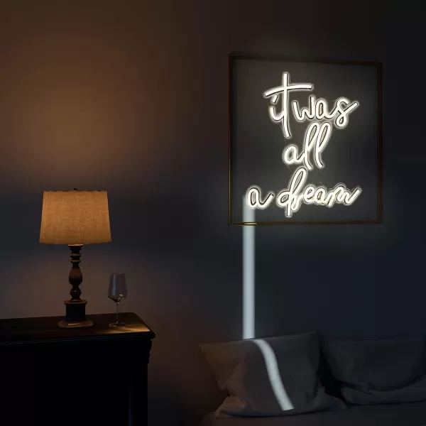 Treat Yourself Neon Signs Pink Led Sign for Bedroom Wall Letter Neon Lights Wedding Signs Neon Room Decor for Birthday Gift Party Home Decor Barit was all a dream warm