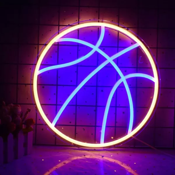 Basketball Neon Signs Sport Neon Light Led Sign Neon Sign for Bedroom Led USB Powered Switch Light up Sign Neon Sign for Wall Decor Bedroom Christmas Birthday Signs Kids GiftBlue Yellowyellowblue
