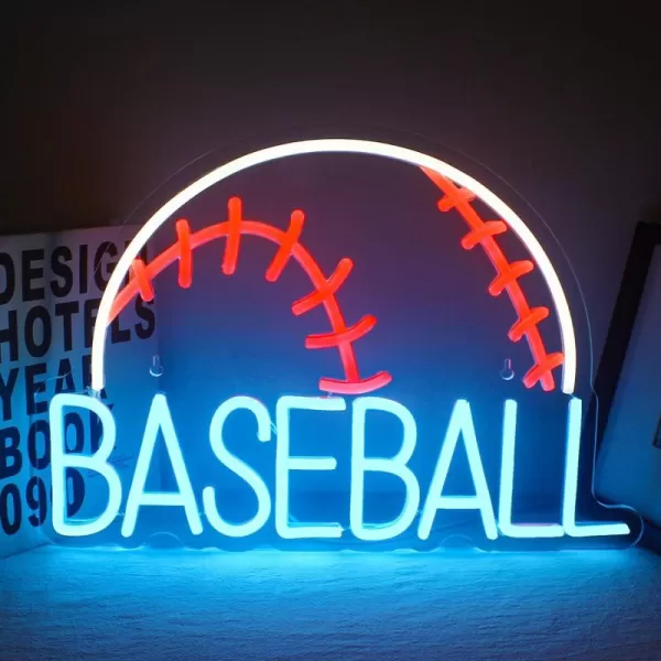 LUCUNSTAR Bubble Milk Tea Neon Signs Boba Tea Led Sign Drink Display Neon Sign for Wall Decor Dimmable Acrylic Milk Tea Light Up Sign Neon Light for Living Room Shop Office Bedroom Gift for Kids Girls Boys Christmas BirthdayRed White Blue Baseball
