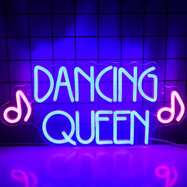Live Music Neon Sign LED Neon Sign Large Neon Light Sign Blue and Pink Words Neon Sign for Music Studio Light up Sign USB Powered Switch Neon Sign for Wall Decor BeerBarMusic StudioBedroomPartyClubCqueen dance