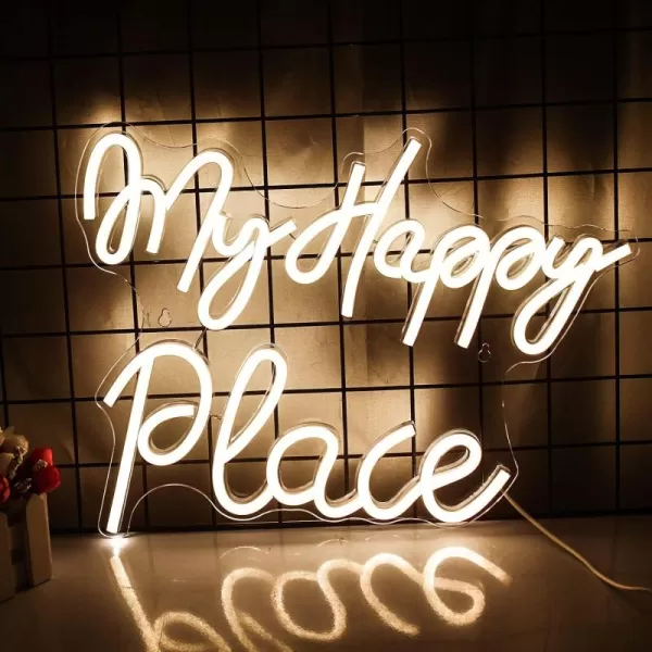 Live Music Neon Sign LED Neon Sign Large Neon Light Sign Blue and Pink Words Neon Sign for Music Studio Light up Sign USB Powered Switch Neon Sign for Wall Decor BeerBarMusic StudioBedroomPartyClubAwarm my happy