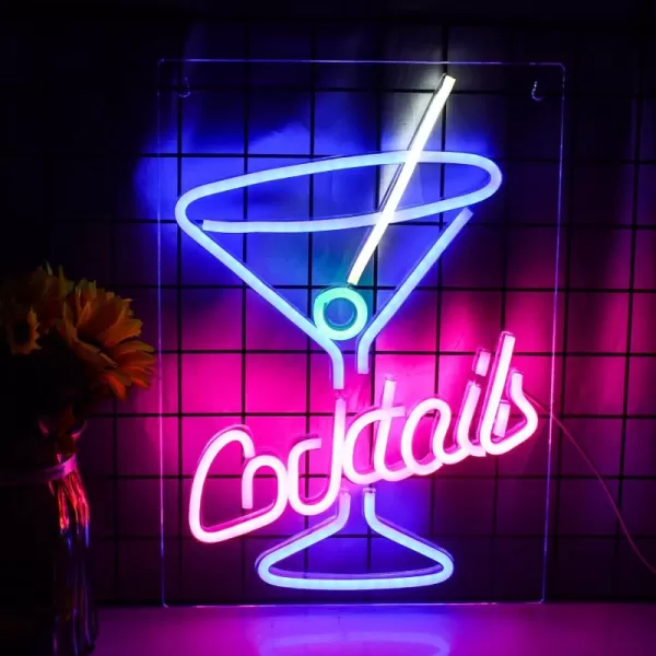 Neon Sign LED Neon Sign for Wall Decor USB Powered LED Neon Light Signs Light up Sign for Bedroom Neon Wall Signs for Kids Birthday Party Christmas Living Room cocktail