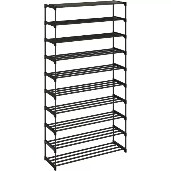 Calmootey 6Tier Shoe Rack Tall Large Capacity 30 Pairs Shoes Storage Organizer Stackable Wide Shoe Shelf for Entryway Hallway Black10Tier