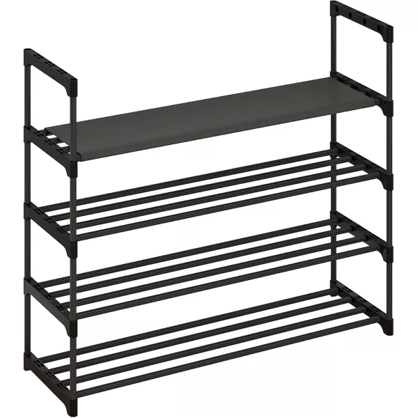 Calmootey 6Tier Shoe Rack Tall Large Capacity 30 Pairs Shoes Storage Organizer Stackable Wide Shoe Shelf for Entryway Hallway Black4Tier