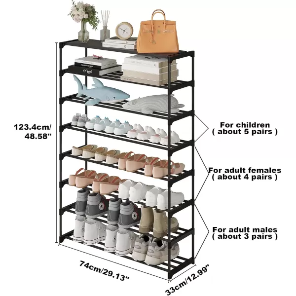 Calmootey 6Tier Shoe Rack Tall Large Capacity 30 Pairs Shoes Storage Organizer Stackable Wide Shoe Shelf for Entryway Hallway Black8Tier