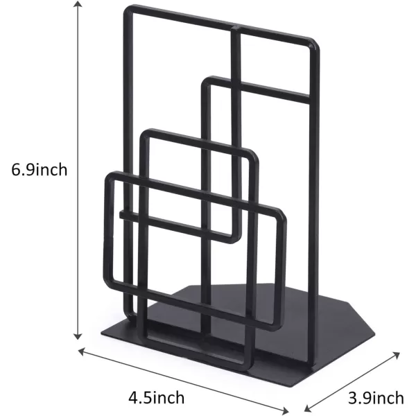 SRIWATANA Book Ends Heavy Duty Decorative Black Bookends for Shelves Window Lattice Design