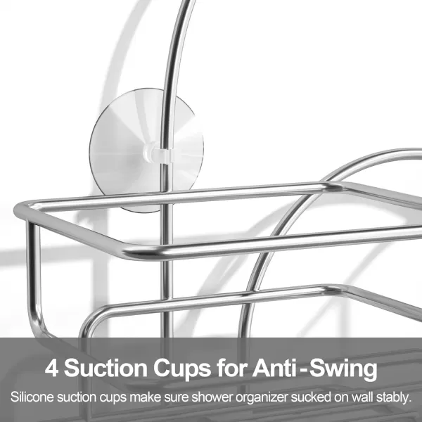 SRIWATANA Shower Caddy Hanging Over Head Bathroom Shower Organizer Shower Rack Holder with Hooks for Razors  BlackChrome