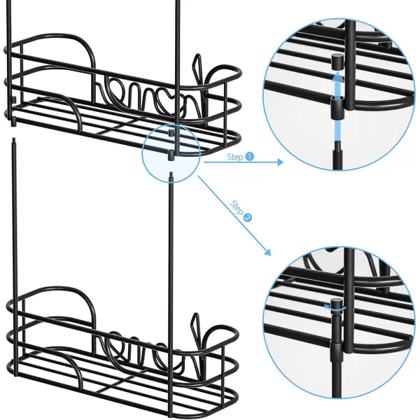 SRIWATANA Shower Caddy Organizer Hanging Over Head Bathroom Shower Rack Hanger NoRust with Soap Dish  Black