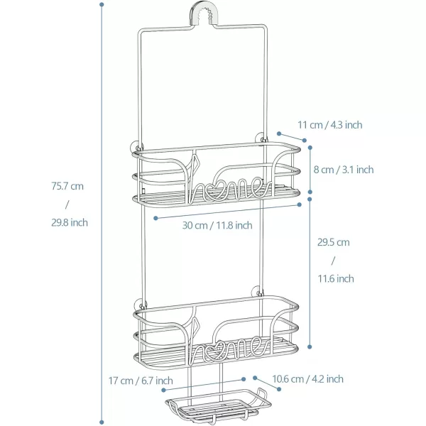 SRIWATANA Shower Caddy Organizer Hanging Over Head Bathroom Shower Rack Hanger NoRust with Soap Dish  Black