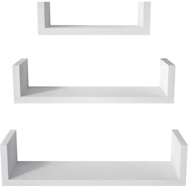 SRIWATANA Floating Shelves Wall Mounted Solid Wood Wall Shelves Black1white