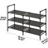 imageCalmootey 3Tier Shoe Rack Double Row Storage Organizer1215 Pairs Shoe Storage Shelf for EntrywayLiving RoomBlackBlack