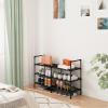 imageCalmootey 3Tier Shoe Rack Double Row Storage Organizer1215 Pairs Shoe Storage Shelf for EntrywayLiving RoomBlackBlack