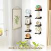 imageSRIWATANA 5 Inches Small Floating Shelves Mini Display Shelf for Wall Decor and Storage Set of 4 Wooden Wall Shelves for Bedroom Bathroom Kitchen Living Room Office Weathered BlackBlack