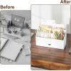 imageSRIWATANA Mail Organizer Countertop White Desk Organizer with Drawer Mail Holder for Counter File Sorter Letter Paper Holder