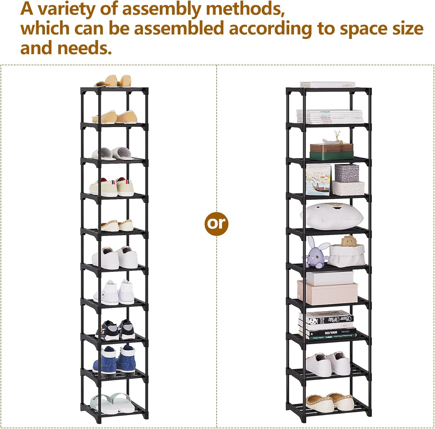 imageCalmootey 10Tier Shoe RackShoe Shelf Storage OrganizerEntrywayBedroomBlack10Tier