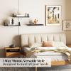 image:imageSRIWATANA Floating Shelves for Wall Decor Bridge Design Wood Wall Shelves for Bedroom Bathroom Living Room amp Kitchen Set of 3 BlackBlack