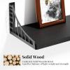 image:imageSRIWATANA Floating Shelves for Wall Decor Bridge Design Wood Wall Shelves for Bedroom Bathroom Living Room amp Kitchen Set of 3 BlackBlack