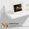 image:imageSRIWATANA Floating Shelves for Wall Decor Bridge Design Wood Wall Shelves for Bedroom Bathroom Living Room amp Kitchen Set of 3 BlackWhite