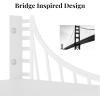 image:imageSRIWATANA Floating Shelves for Wall Decor Bridge Design Wood Wall Shelves for Bedroom Bathroom Living Room amp Kitchen Set of 3 BlackWhite