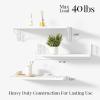 image:imageSRIWATANA Floating Shelves for Wall Decor Bridge Design Wood Wall Shelves for Bedroom Bathroom Living Room amp Kitchen Set of 3 BlackWhite