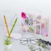 image:imageSRIWATANA Book Ends White Decorative Metal Bookends for Shelves Unique Geometric Design2 Pairs4 PiecesWhite