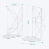 image:imageSRIWATANA Book Ends White Decorative Metal Bookends for Shelves Unique Geometric Design2 Pairs4 PiecesWhite