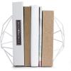 image:imageSRIWATANA Book Ends White Decorative Metal Bookends for Shelves Unique Geometric Design2 Pairs4 PiecesWhite