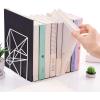 image:imageSRIWATANA Book Ends White Decorative Metal Bookends for Shelves Unique Geometric Design2 Pairs4 PiecesWhite
