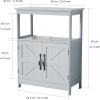 image:imageSRIWATANA Bathroom Storage Cabinet Floor Cabinet with 2 Doors and Adjustable Shelf Free Standing Cabinet for Bedroom Living Room Entryway Gray