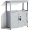 image:imageSRIWATANA Bathroom Storage Cabinet Floor Cabinet with 2 Doors and Adjustable Shelf Free Standing Cabinet for Bedroom Living Room Entryway Gray