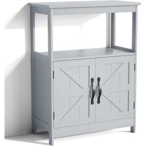 image:imageSRIWATANA Bathroom Storage Cabinet Floor Cabinet with 2 Doors and Adjustable Shelf Free Standing Cabinet for Bedroom Living Room Entryway Gray