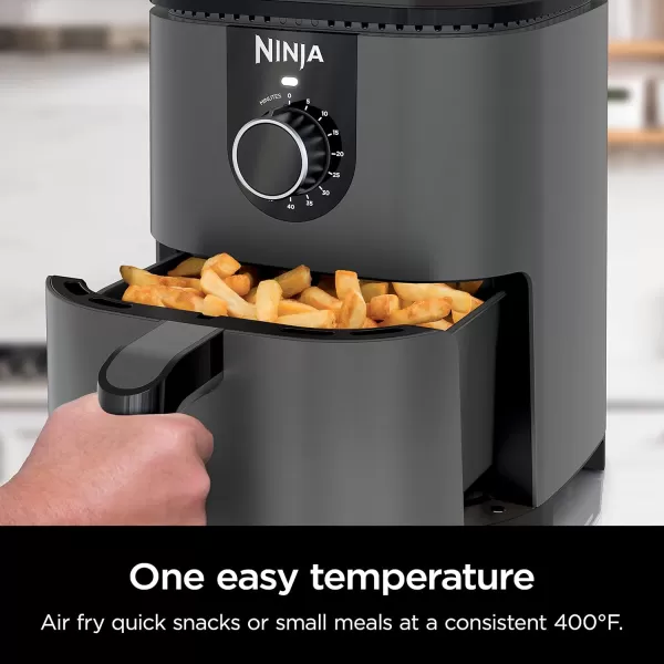 Ninja AF080 Mini Air Fryer 2 Quarts Capacity Compact Nonstick with Quick Set Timer GreyGrey