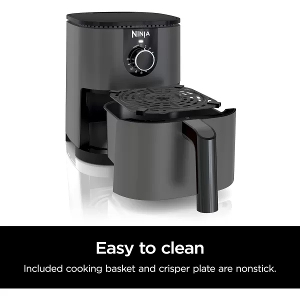 Ninja AF080 Mini Air Fryer 2 Quarts Capacity Compact Nonstick with Quick Set Timer GreyGrey