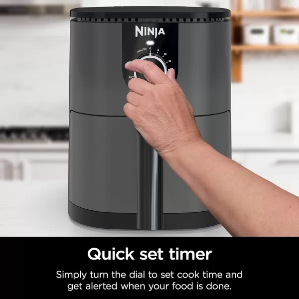 Ninja AF080 Mini Air Fryer 2 Quarts Capacity Compact Nonstick with Quick Set Timer GreyGrey