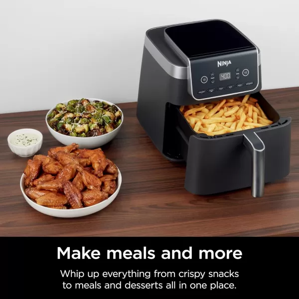 Ninja Air Fryer Pro XL 6in1 with 65 QT Capacity Max Crisp Air Fry Air Roast Bake Reheat Dehydrate Max Crisp Technology with 450F Nonstick Basket ampamp Crisper Plate Grey AF181Black