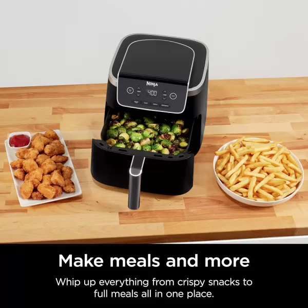 Ninja Air Fryer Pro XL 6in1 with 65 QT Capacity Max Crisp Air Fry Air Roast Bake Reheat Dehydrate Max Crisp Technology with 450F Nonstick Basket ampamp Crisper Plate Grey AF181Black