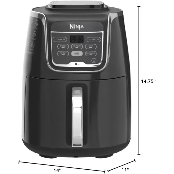 Ninja Air Fryer Roast Bake Air Fry Roast Broil Reheats ampamp Dehydrates 4in1 Fries Frozen Food Veggies and Juicy Meat Less Oil Easy Meals Healthy Meals Compact 4 QT Grey AF10155 QT XL