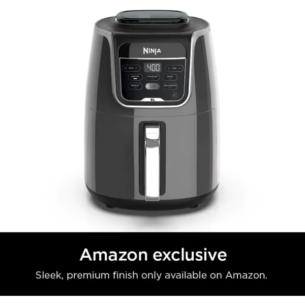 Ninja Air Fryer Roast Bake Air Fry Roast Broil Reheats ampamp Dehydrates 4in1 Fries Frozen Food Veggies and Juicy Meat Less Oil Easy Meals Healthy Meals Compact 4 QT Grey AF10155 QT XL